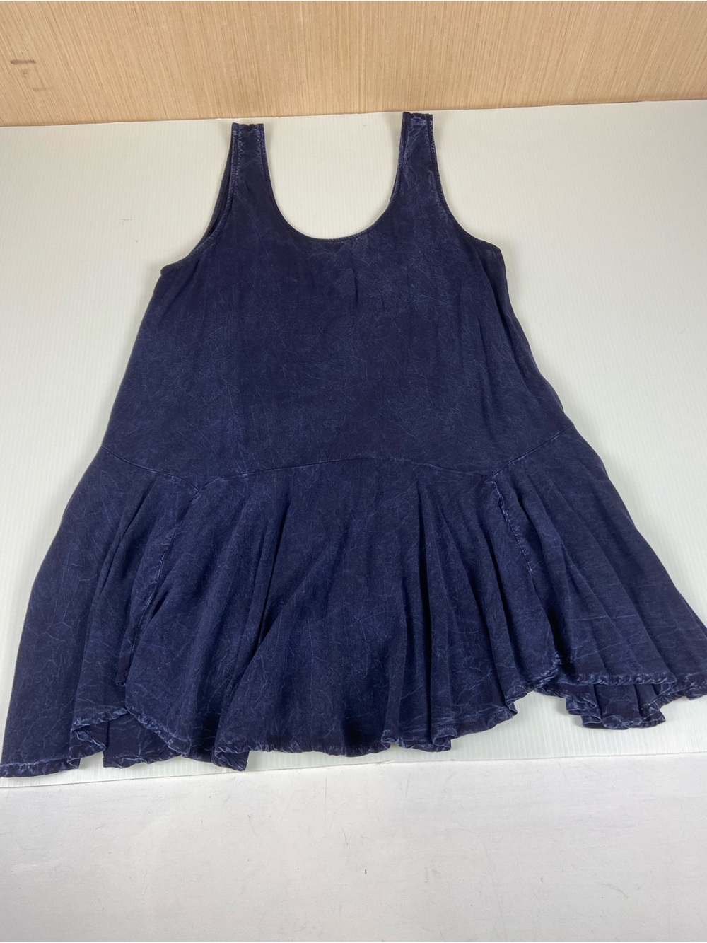 Finn & Clover Navy Mineral Wash Swing Tunic Tank Dress M